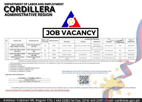 dole car job vacancies|DOLE.